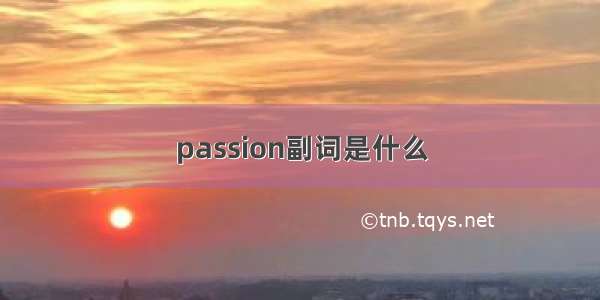 passion副词是什么