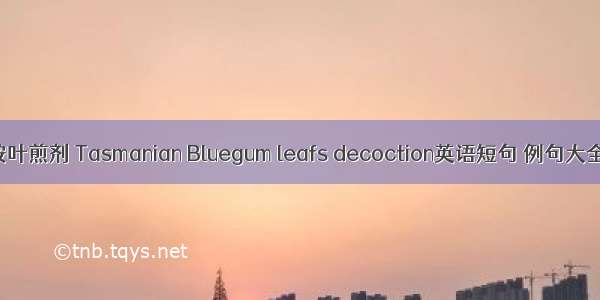 桉叶煎剂 Tasmanian Bluegum leafs decoction英语短句 例句大全