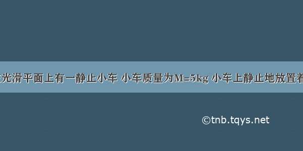 如图所示 在光滑平面上有一静止小车 小车质量为M=5kg 小车上静止地放置着质量为m=1