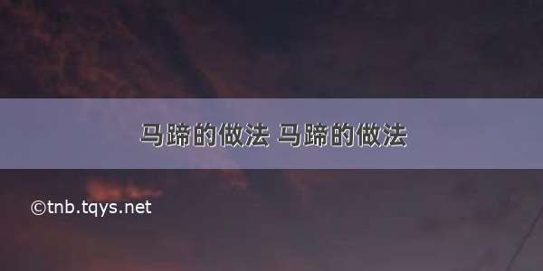 马蹄的做法 马蹄的做法