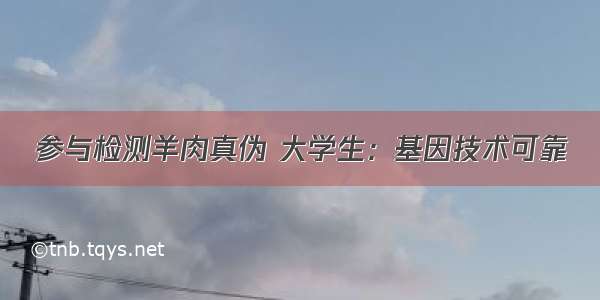 参与检测羊肉真伪 大学生：基因技术可靠