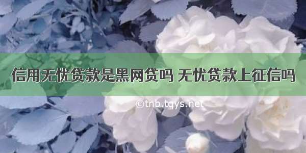 信用无忧贷款是黑网贷吗 无忧贷款上征信吗