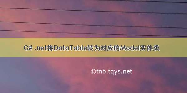 C# .net将DataTable转为对应的Model实体类