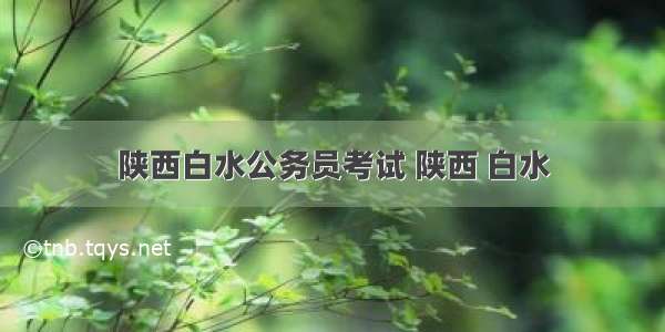 陕西白水公务员考试 陕西 白水