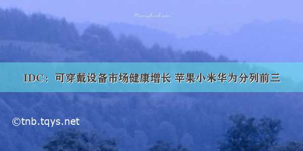 IDC：可穿戴设备市场健康增长 苹果小米华为分列前三