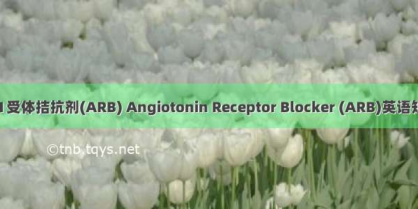 血管紧张素Ⅱ受体拮抗剂(ARB) Angiotonin Receptor Blocker (ARB)英语短句 例句大全