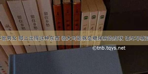 不管男女 脚上出现这种东西 很大可能就是糖尿病的症状 请尽早就医！