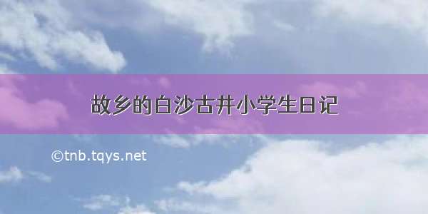 故乡的白沙古井小学生日记