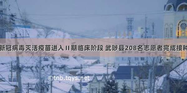 新冠病毒灭活疫苗进入Ⅱ期临床阶段 武陟县208名志愿者完成接种