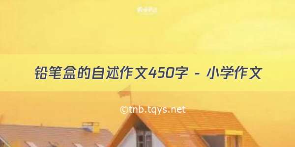 铅笔盒的自述作文450字 - 小学作文