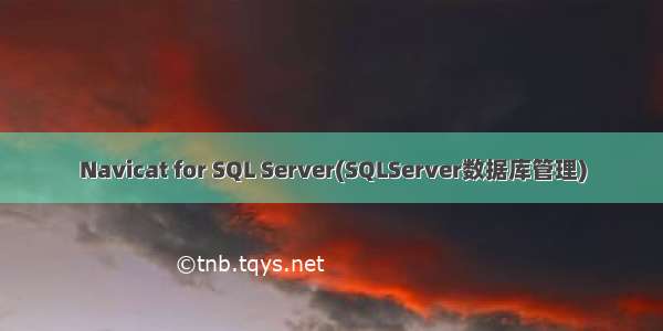 Navicat for SQL Server(SQLServer数据库管理)