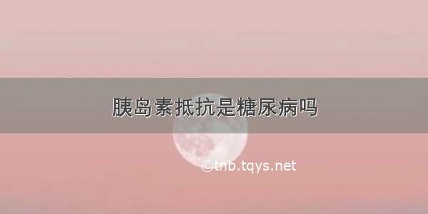 胰岛素抵抗是糖尿病吗