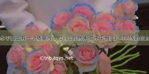 如图所示 在水平面上有一个质量为m=20kg的物体 在水平恒定F=300N的拉力作用下 由静