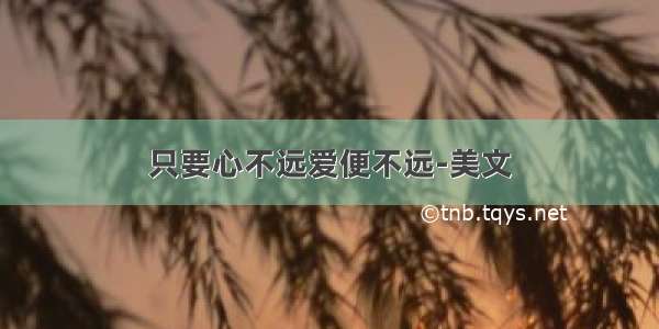 只要心不远爱便不远-美文