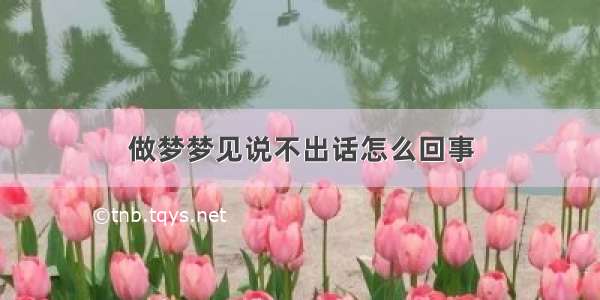 做梦梦见说不出话怎么回事