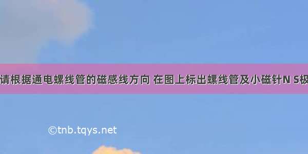 如图所示 请根据通电螺线管的磁感线方向 在图上标出螺线管及小磁针N S极 并标出电