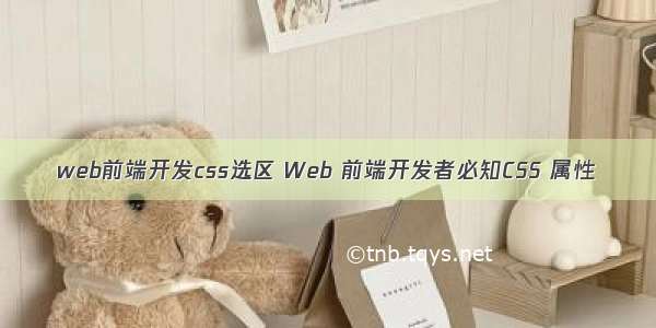 web前端开发css选区 Web 前端开发者必知CSS 属性