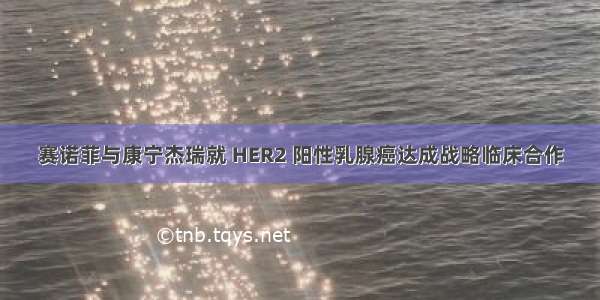 赛诺菲与康宁杰瑞就 HER2 阳性乳腺癌达成战略临床合作