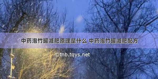 中药泡竹罐减肥原理是什么 中药泡竹罐减肥配方