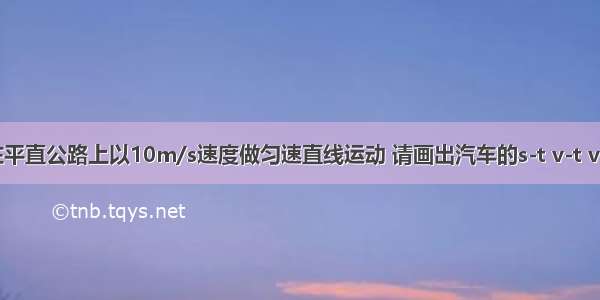 一汽车在平直公路上以10m/s速度做匀速直线运动 请画出汽车的s-t v-t v-s的图象