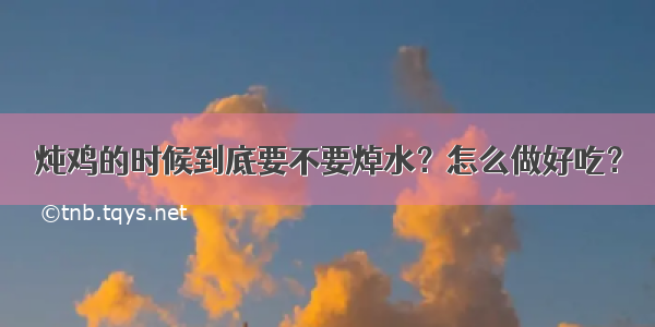 炖鸡的时候到底要不要焯水？怎么做好吃？