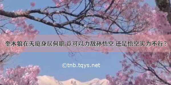 奎木狼在天庭身居何职 竟可以力敌孙悟空 还是悟空实力不行？