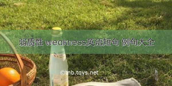 弱质性 weakness英语短句 例句大全