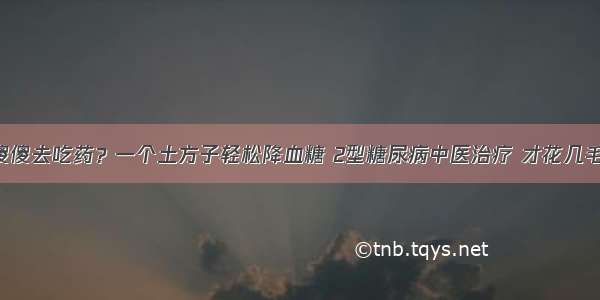 糖尿病就傻傻去吃药？一个土方子轻松降血糖 2型糖尿病中医治疗 才花几毛钱 特别适