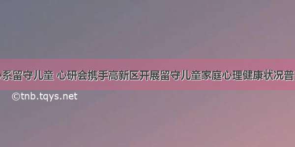 心系留守儿童 心研会携手高新区开展留守儿童家庭心理健康状况普查