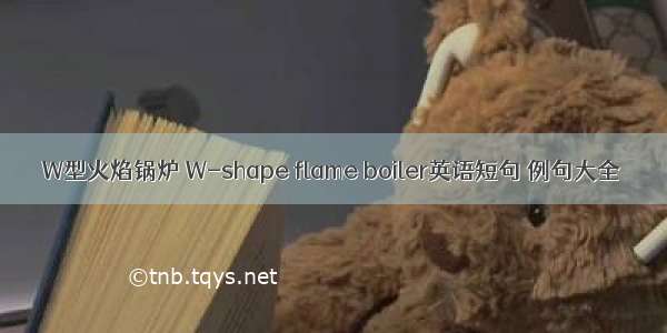 W型火焰锅炉 W-shape flame boiler英语短句 例句大全