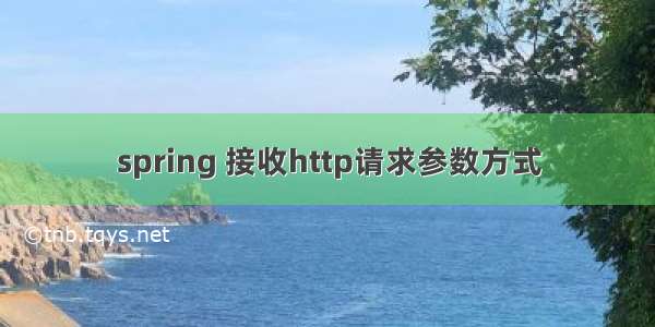 spring 接收http请求参数方式