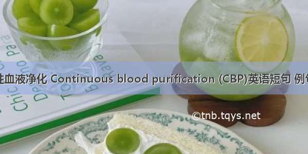 持续性血液净化 Continuous blood purification (CBP)英语短句 例句大全