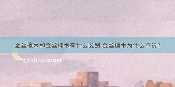 金丝檀木和金丝楠木有什么区别 金丝檀木为什么不贵？