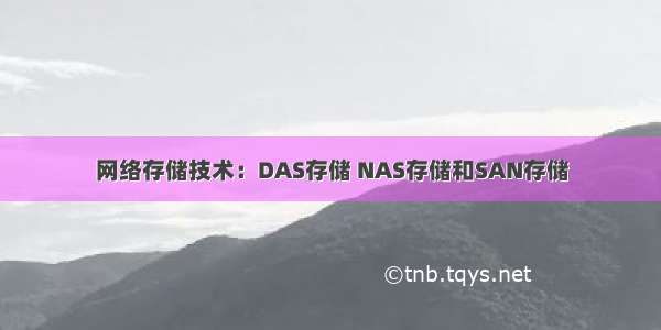 网络存储技术：DAS存储 NAS存储和SAN存储