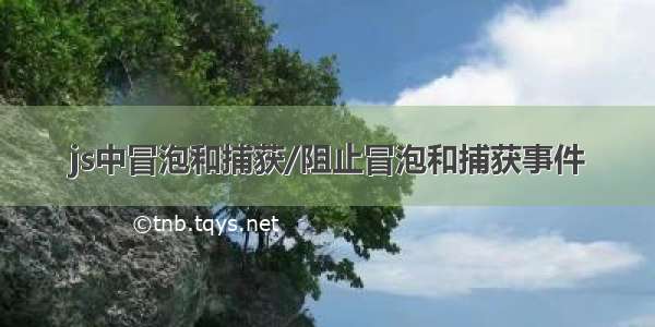 js中冒泡和捕获/阻止冒泡和捕获事件