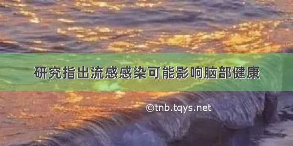 研究指出流感感染可能影响脑部健康