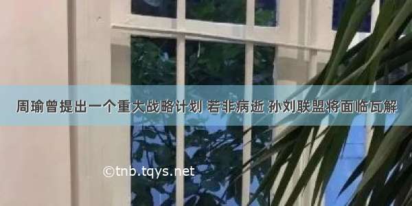 周瑜曾提出一个重大战略计划 若非病逝 孙刘联盟将面临瓦解