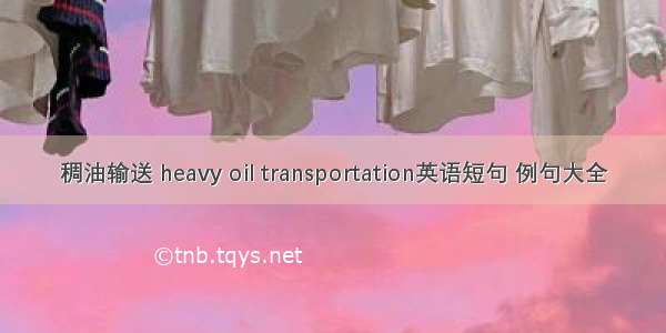 稠油输送 heavy oil transportation英语短句 例句大全