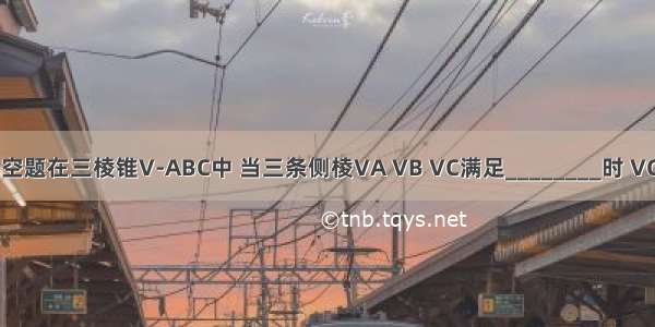 填空题在三棱锥V-ABC中 当三条侧棱VA VB VC满足________时 VC⊥