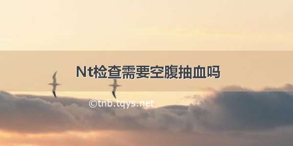 Nt检查需要空腹抽血吗