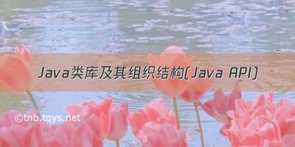 Java类库及其组织结构(Java API)