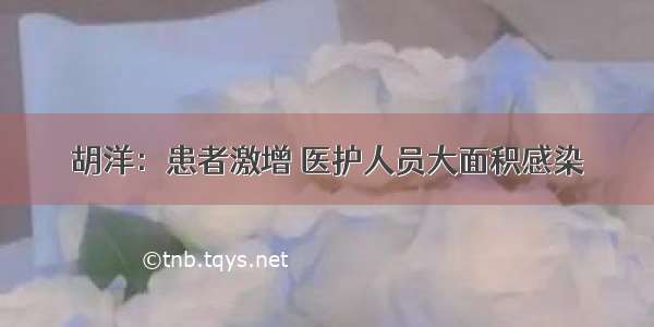 胡洋：患者激增 医护人员大面积感染