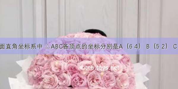 如图 平面直角坐标系中 △ABC各顶点的坐标分别是A（6 4） B（5 2） C（7 3） 