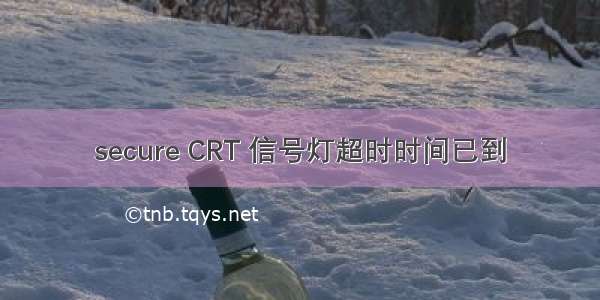 secure CRT 信号灯超时时间已到