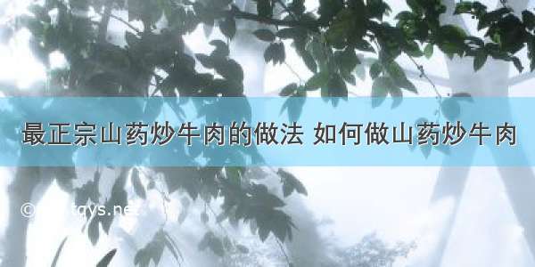 最正宗山药炒牛肉的做法 如何做山药炒牛肉