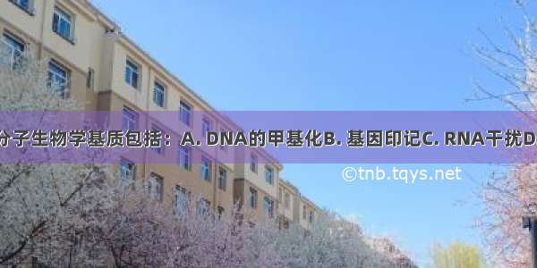 表观遗传的分子生物学基质包括：A. DNA的甲基化B. 基因印记C. RNA干扰D. 组蛋白修饰