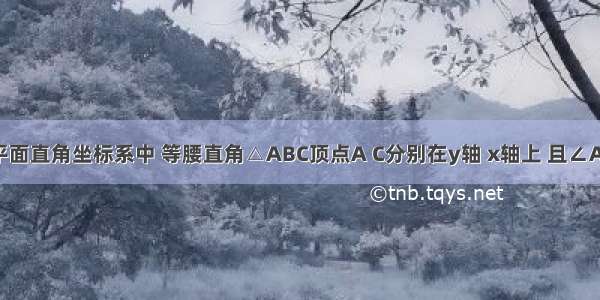 已知：在平面直角坐标系中 等腰直角△ABC顶点A C分别在y轴 x轴上 且∠ACB=90° A