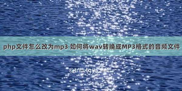 php文件怎么改为mp3 如何将wav转换成MP3格式的音频文件