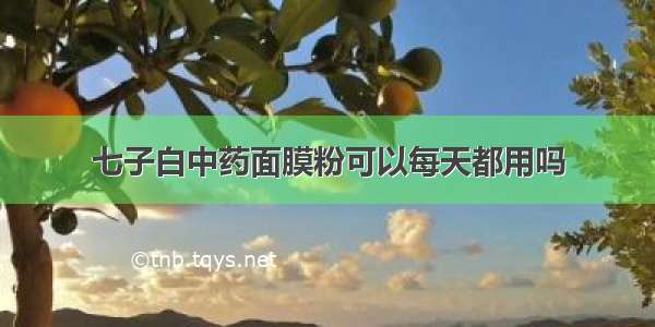 七子白中药面膜粉可以每天都用吗