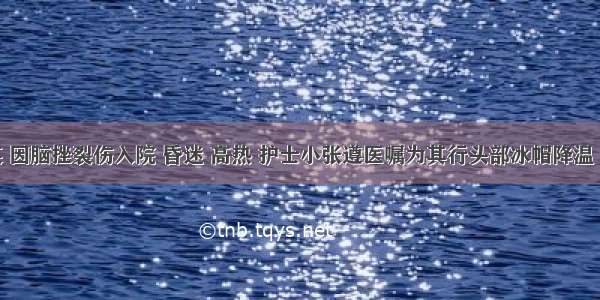 患者赵某 因脑挫裂伤入院 昏迷 高热 护士小张遵医嘱为其行头部冰帽降温 下列正确